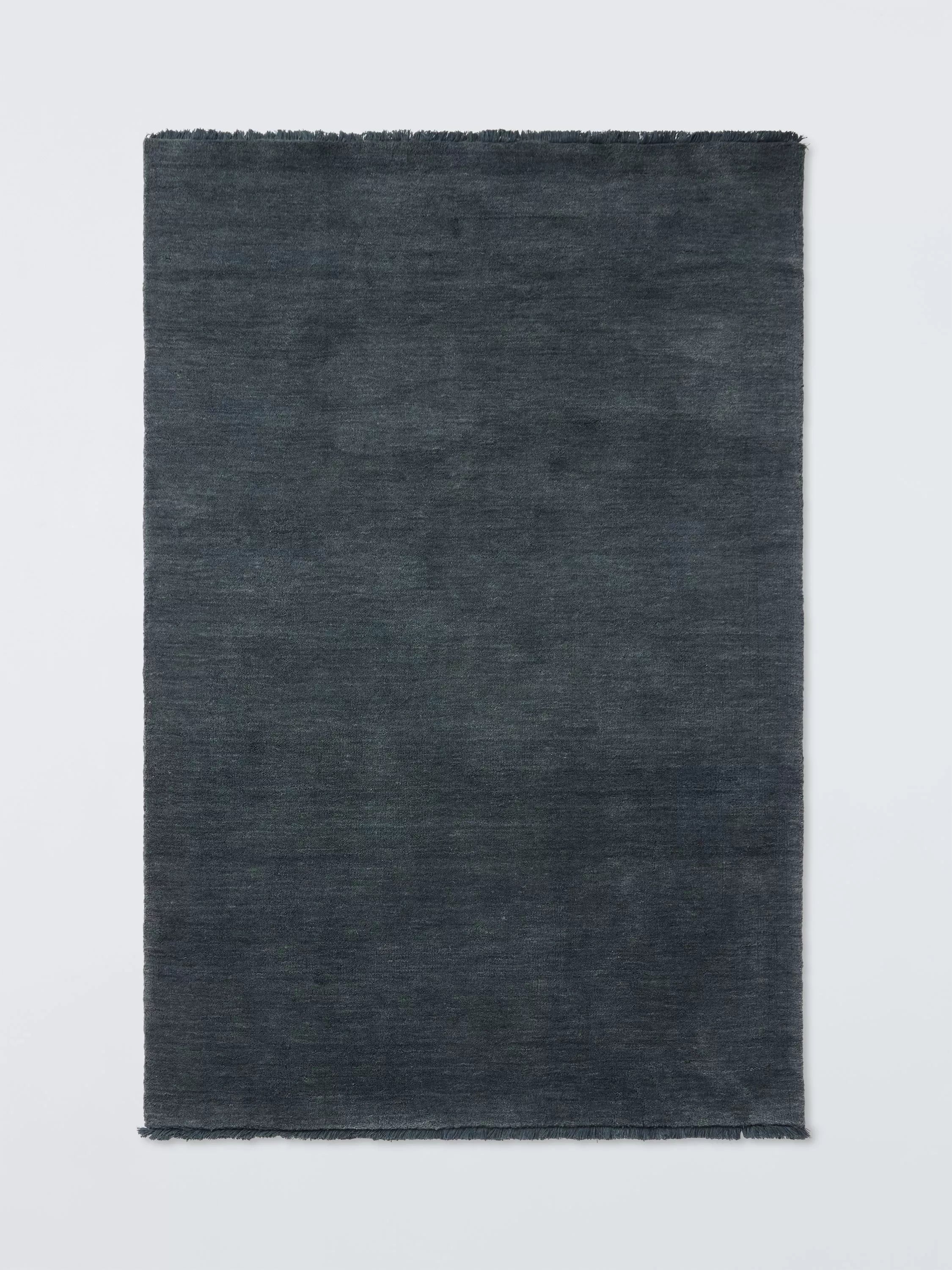 John Lewis Plain Hand Woven New Zealand Pure Wool Rug, Blue, L240 x W170cm