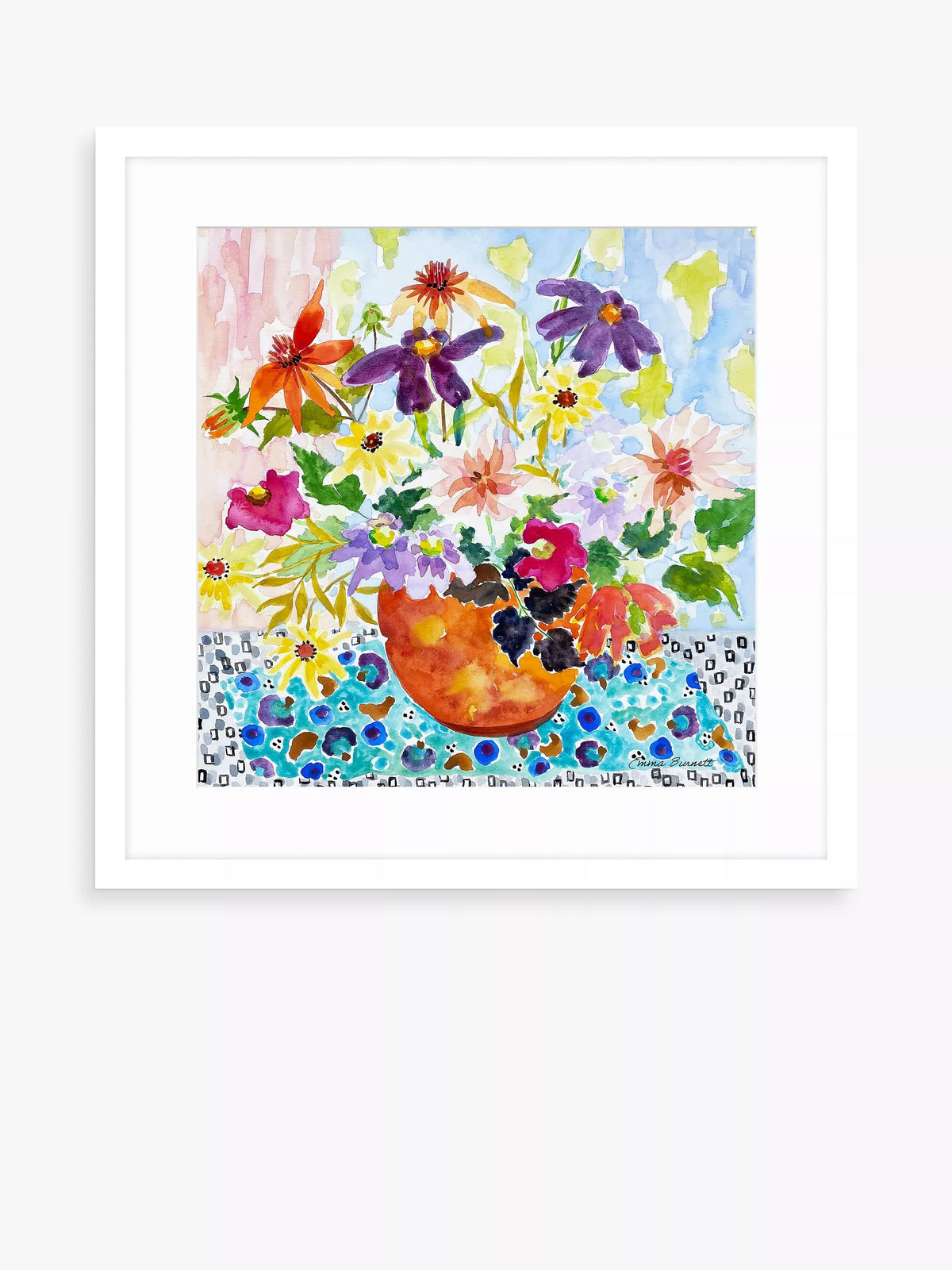John Lewis Orange Vase framed print 61.5cm - British product
