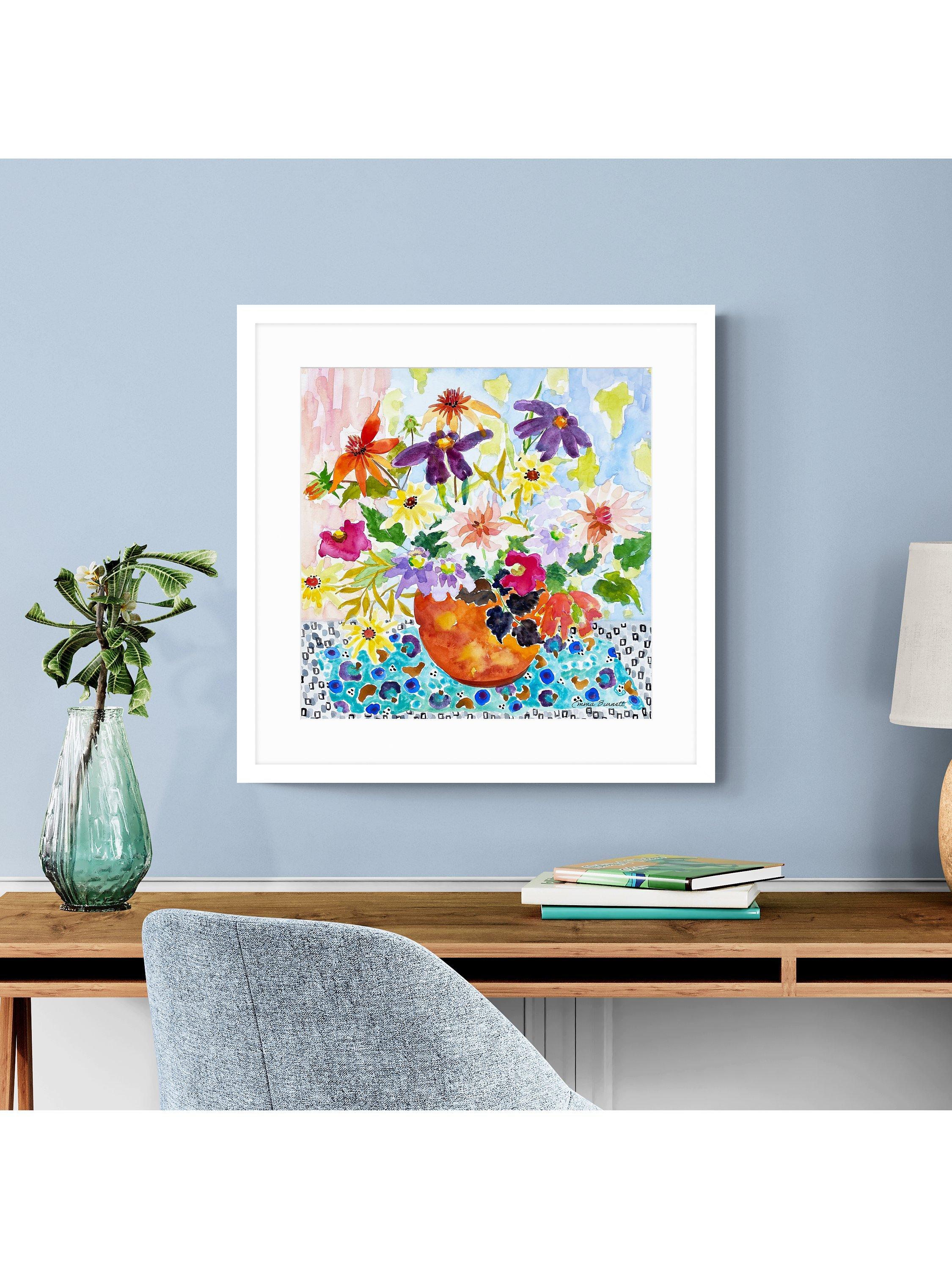 John Lewis Orange Vase framed print 61.5cm - British product