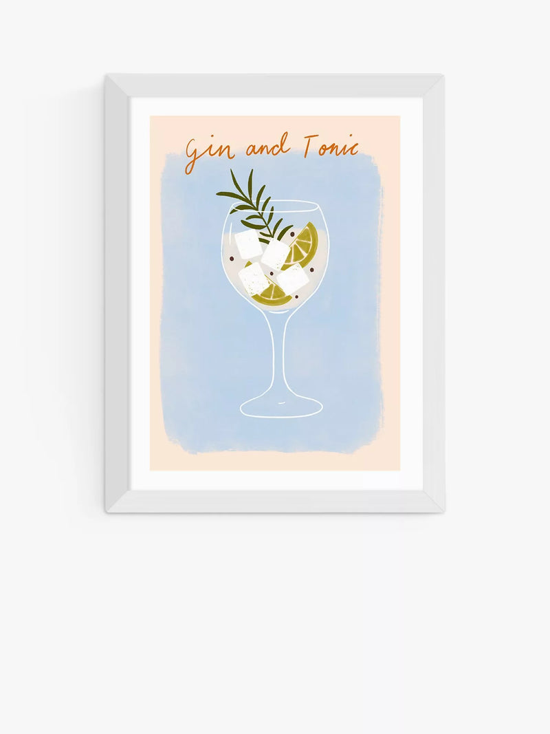 EAST END PRINTS Emmy Lupin Studio 'Gin & Tonic' Framed Print 60x80cm