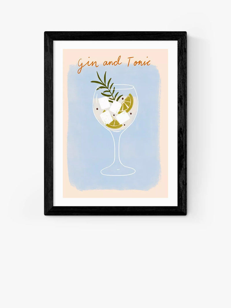 EAST END PRINTS Emmy Lupin Studio 'Gin & Tonic' Framed Print 60x80cm