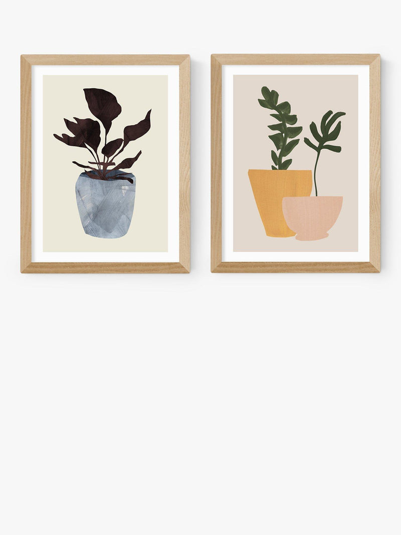East End Prints Dan Hobday Plant Pot framed print set - British product