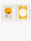 EAST END PRINTS Kubistika Golden Sun Framed Print Set of 2 (40x50cm)