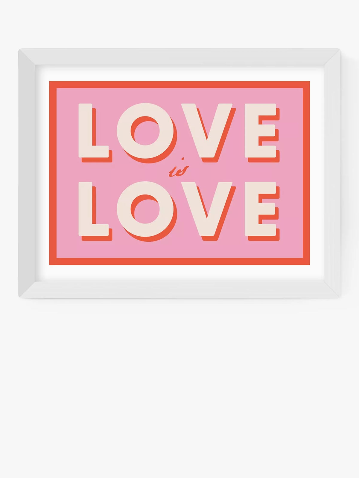 EAST END PRINTS Love is Love gerahmter Druck 40x50cm, UK-Version