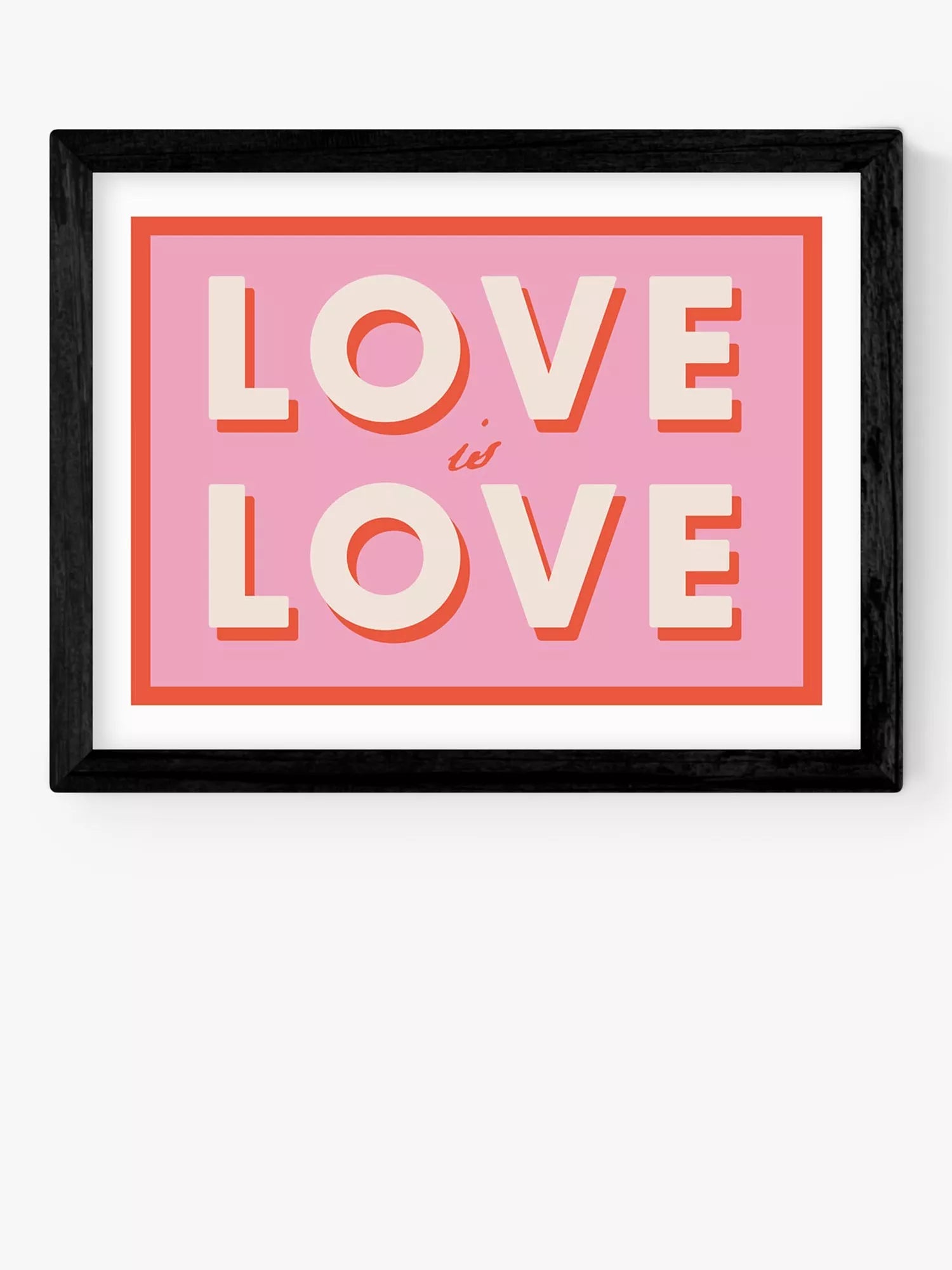EAST END PRINTS Studio Eleni 'Love is Love' Typografischer gerahmter Druck, 40x50cm