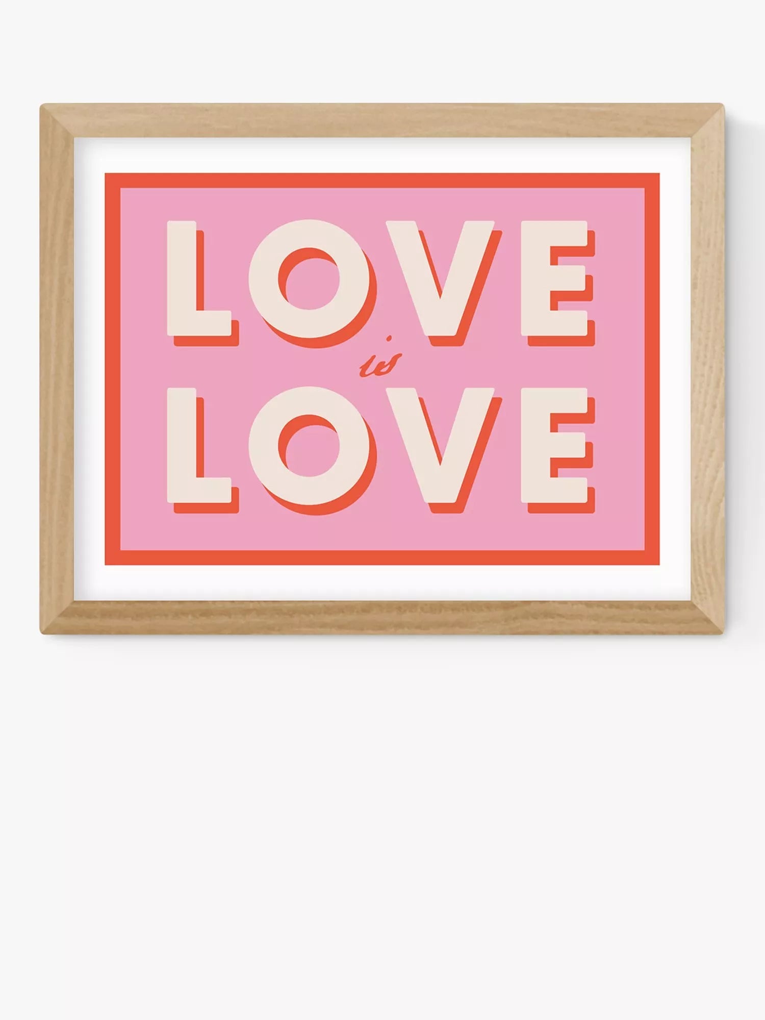EAST END PRINTS Studio Eleni 'Love is Love' Typografischer gerahmter Druck, 40x50cm