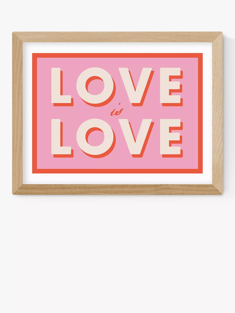 EAST END PRINTS Studio Eleni 'Love is Love' Typografischer gerahmter Druck, 40x50cm