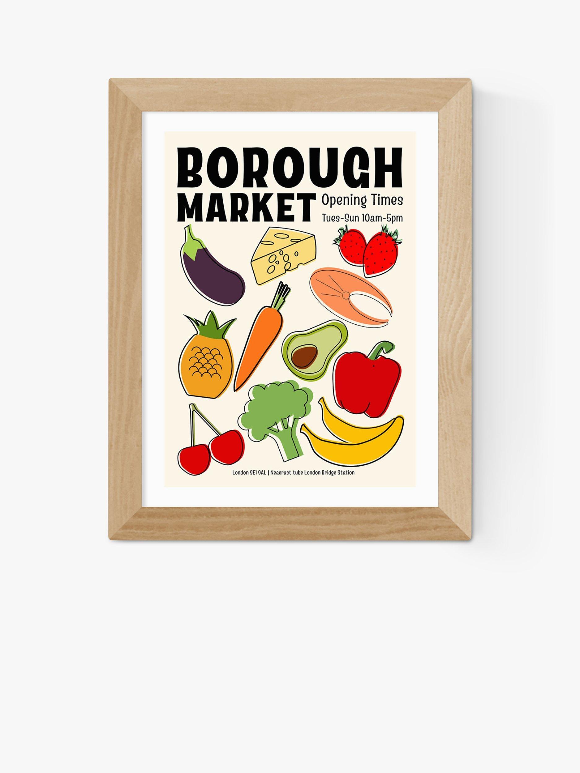 EAST END PRINTS framed print Borough Market 25x30cm, imported from the UK