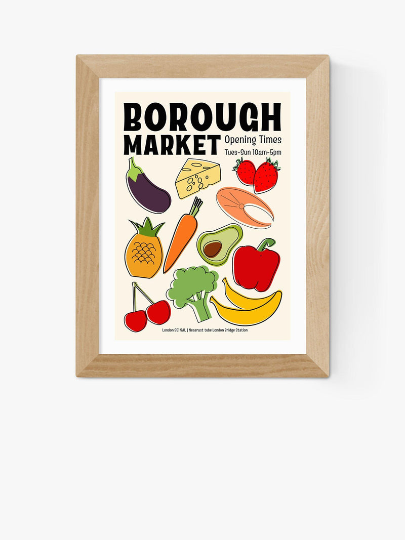 EAST END PRINTS framed print Borough Market 25x30cm, imported from the UK