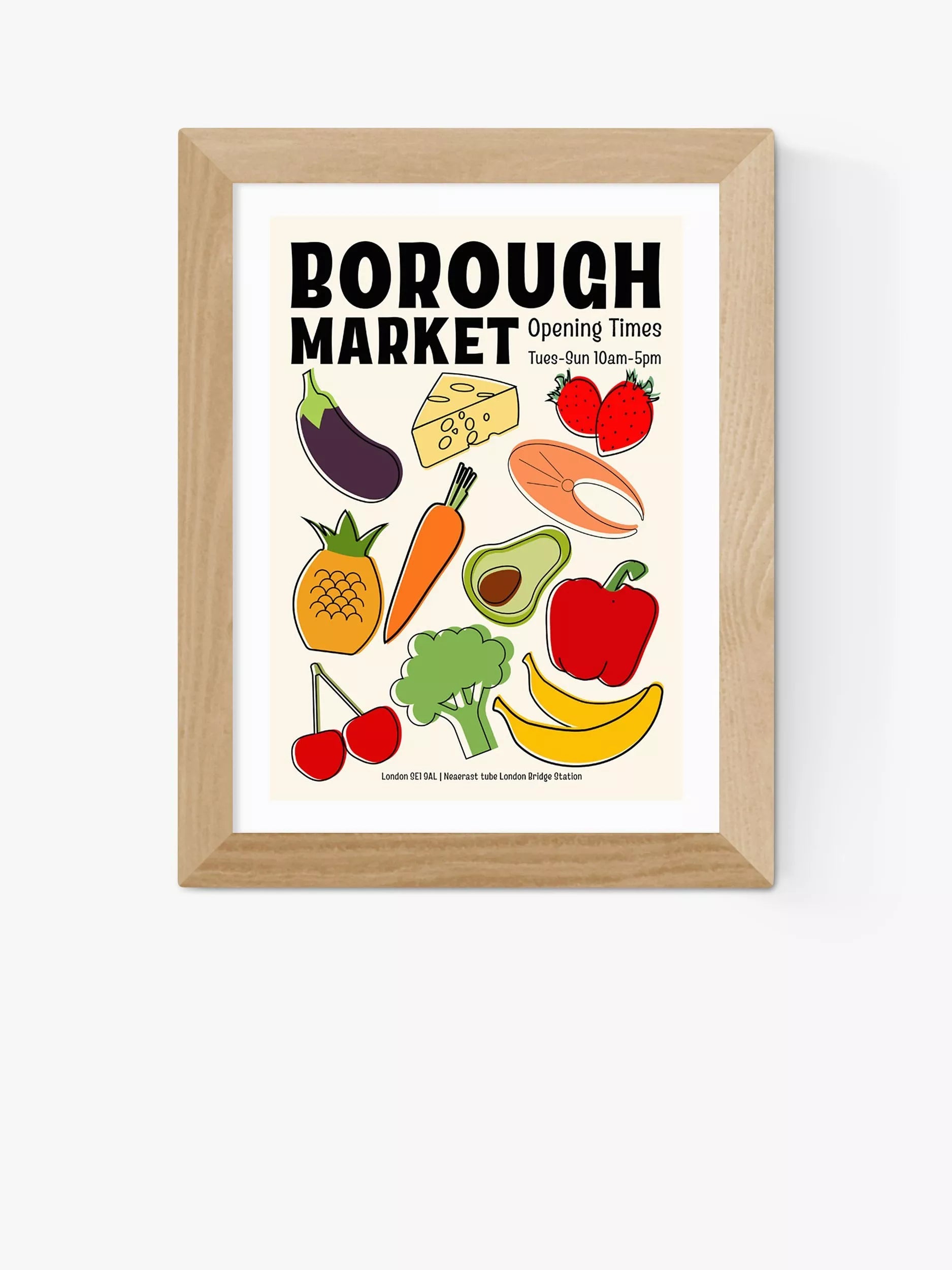 EAST END PRINTS Luxe Poster Co. 'Borough Market' Framed Art Print 25x30cm