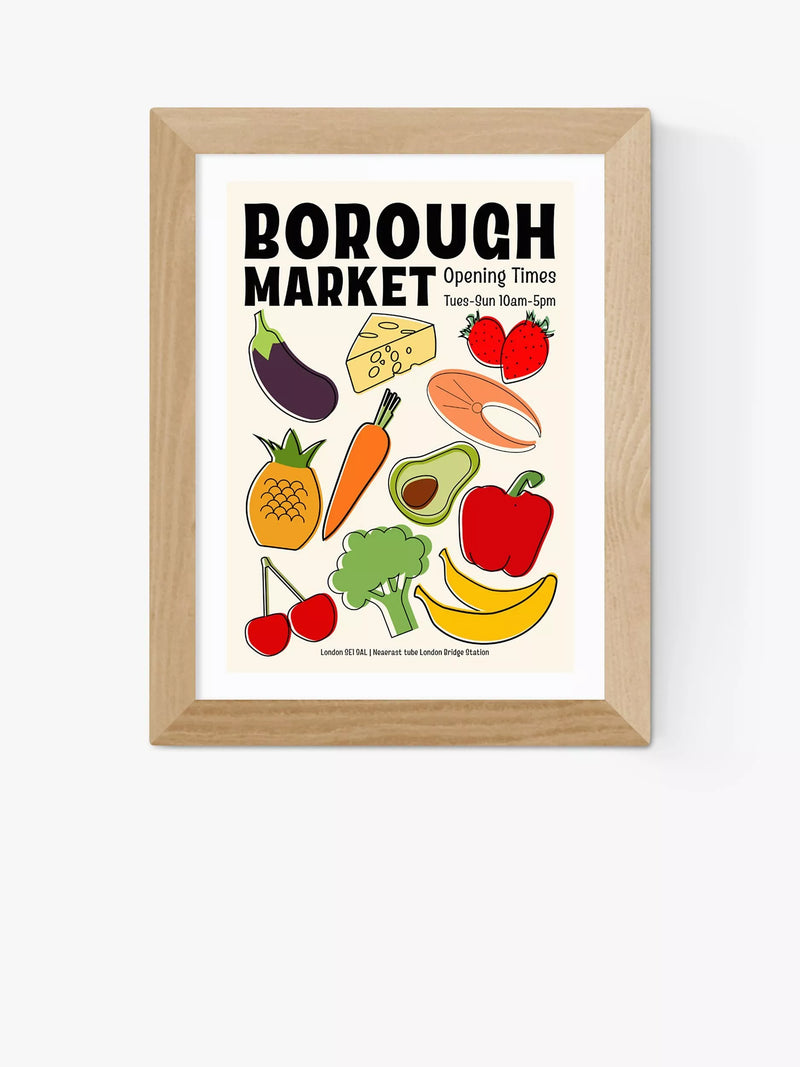 EAST END PRINTS Luxe Poster Co. 'Borough Market' Framed Art Print 25x30cm
