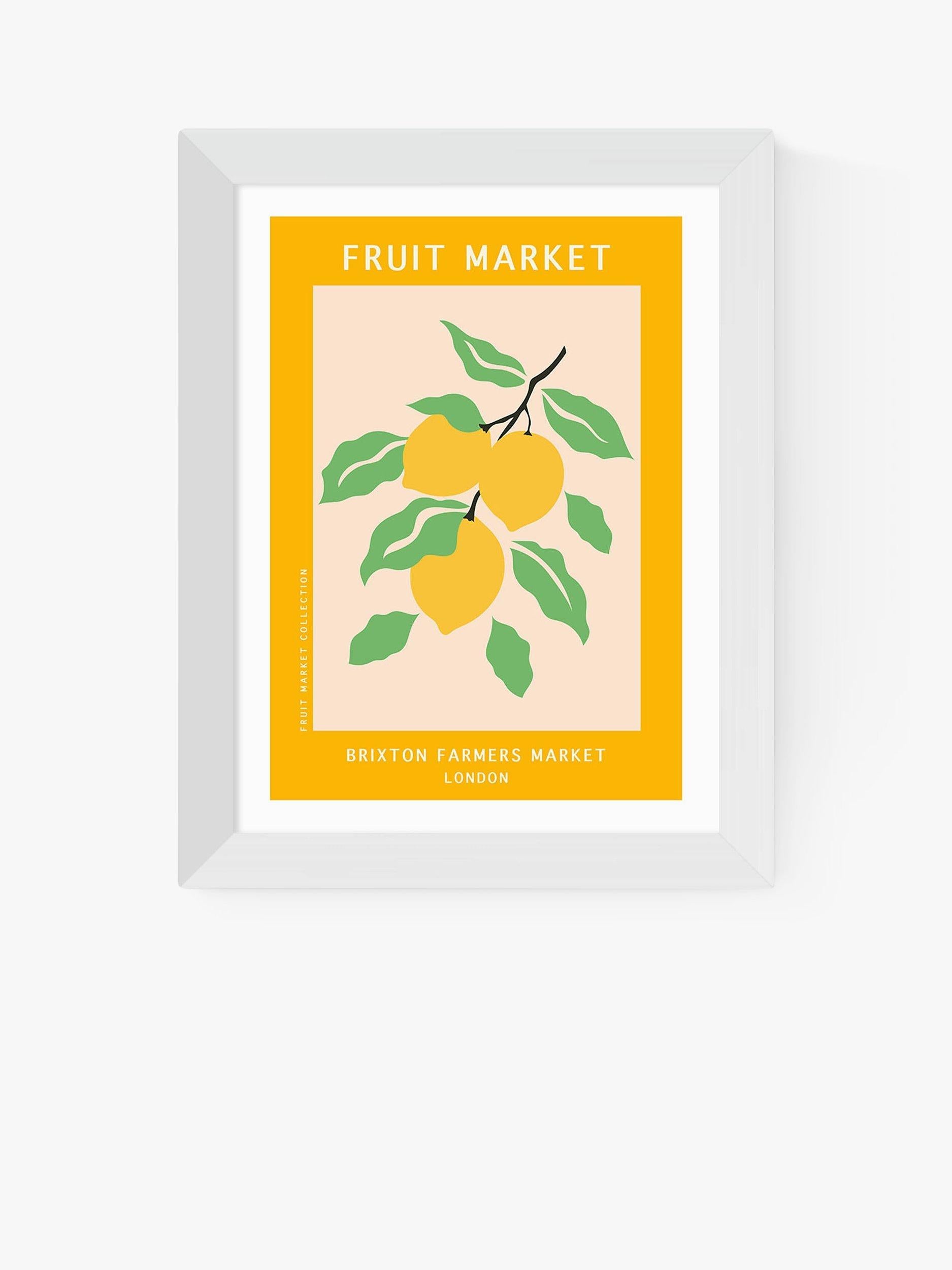 EAST END PRINTS Brixton Farmers Market framed print 30x40cm, imported from the UK
