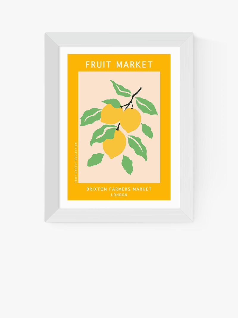 EAST END PRINTS Brixton Farmers Market framed print 30x40cm, imported from the UK
