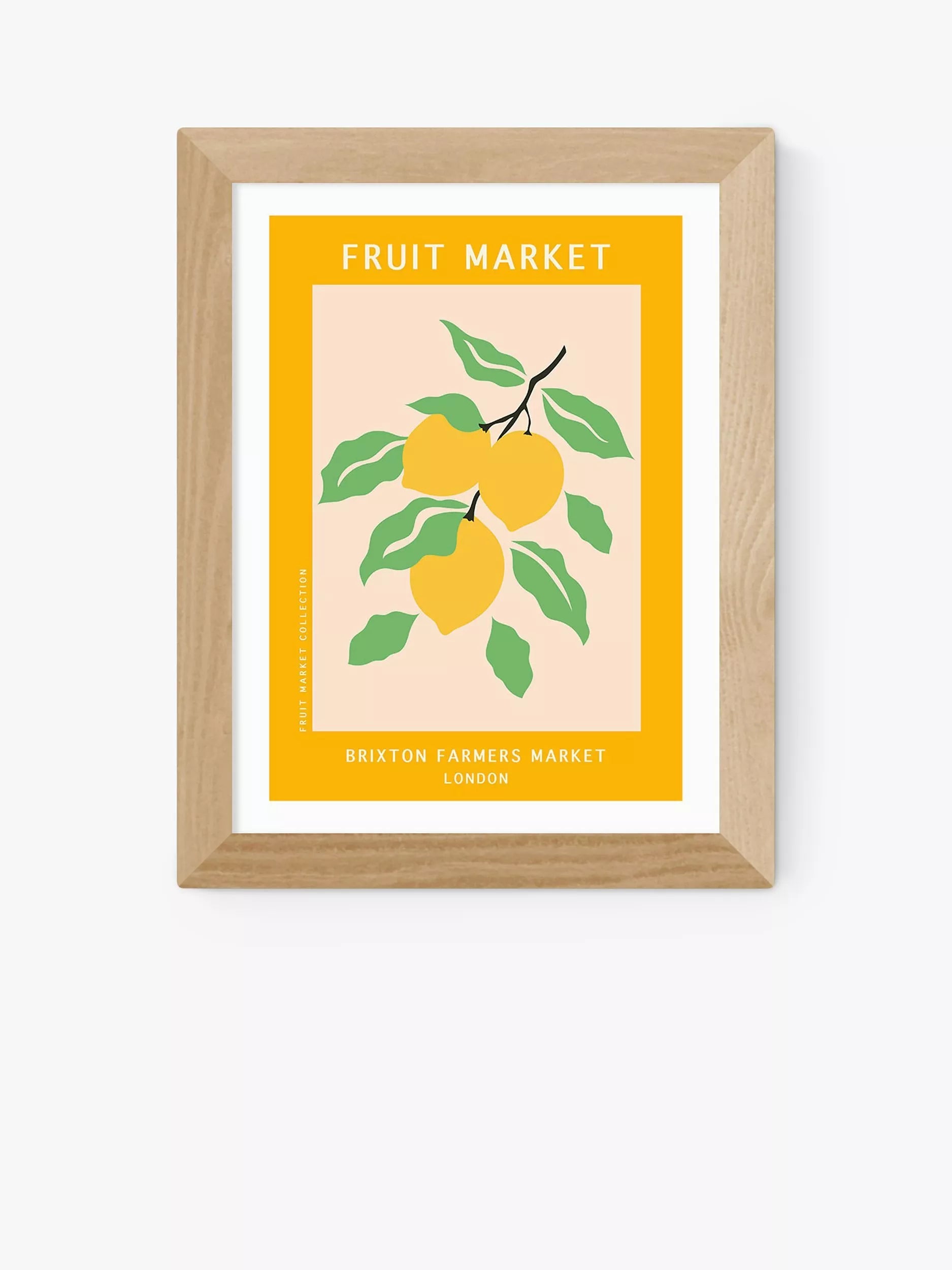 EAST END PRINTS Brixton Farmers Market framed print 30x40cm, imported from the UK