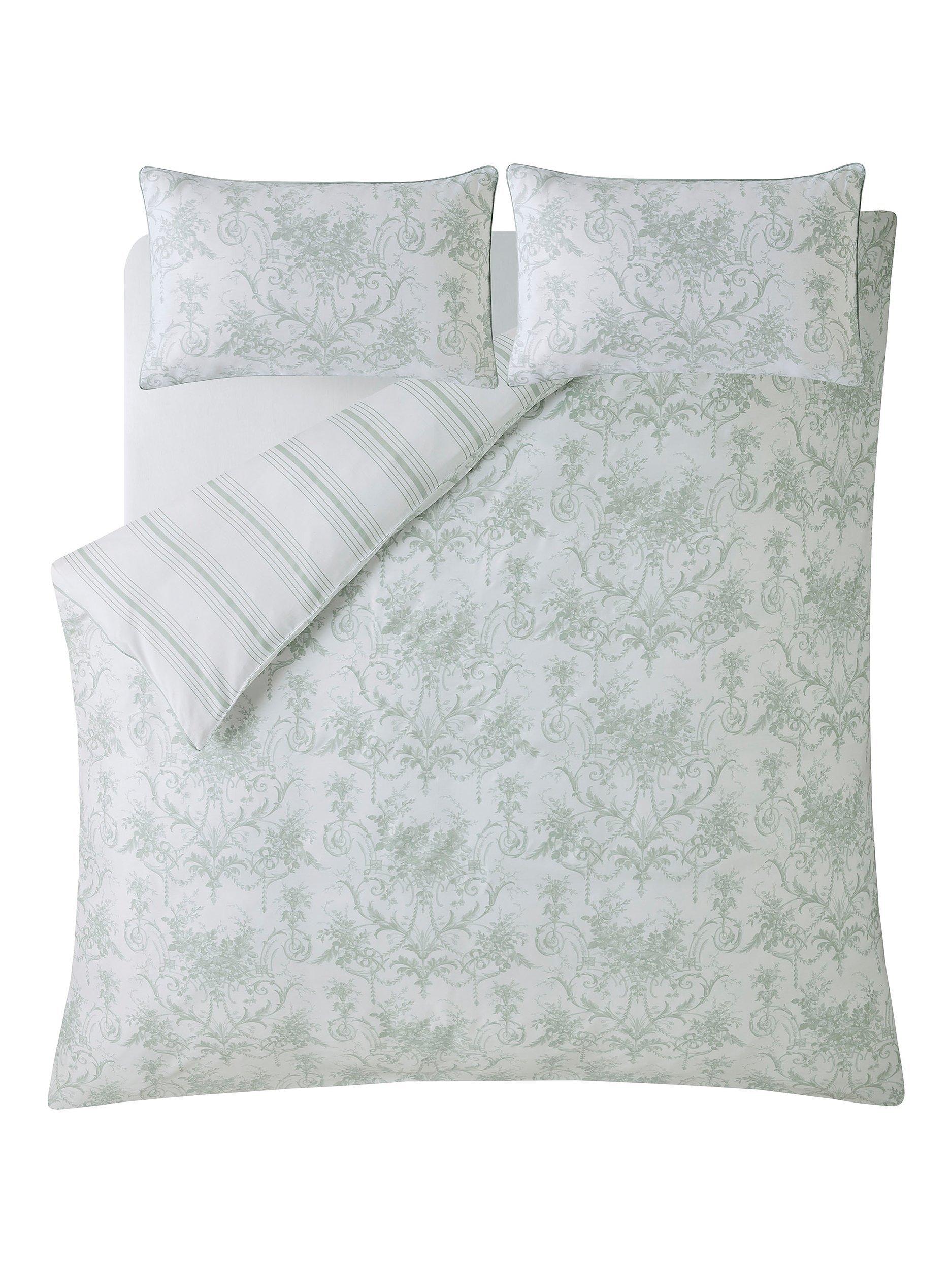 Laura Ashley Tuileries reversible duvet set double sage - British product