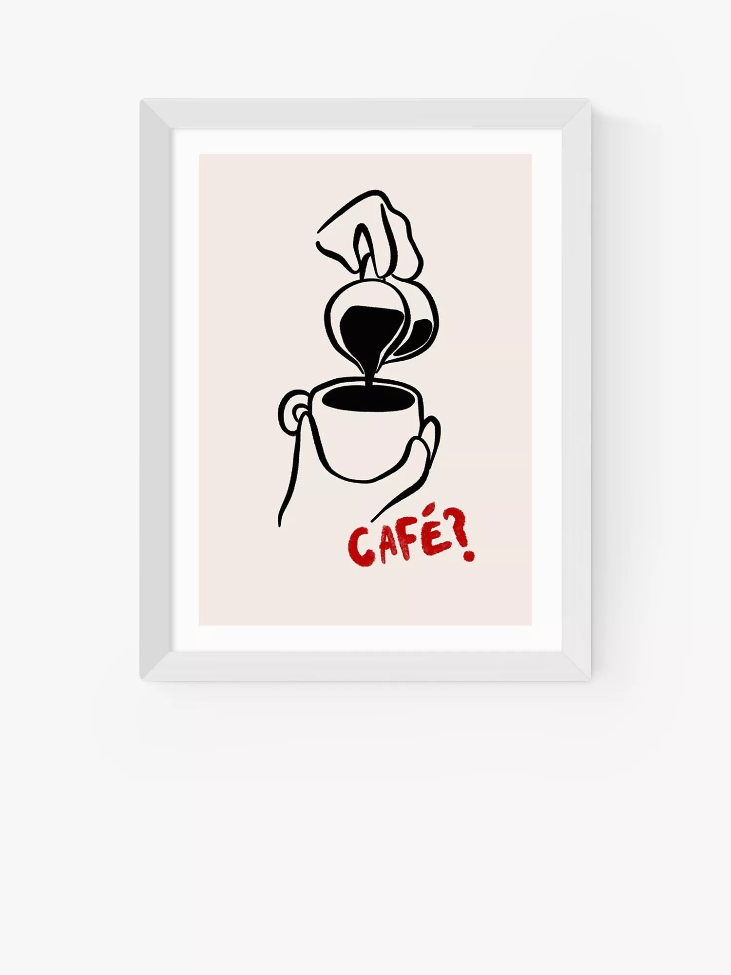 EAST END PRINTS SimplyExtraJordanary 'Cafe' Framed Print - Oak Frame 43.4 x 33.4cm
