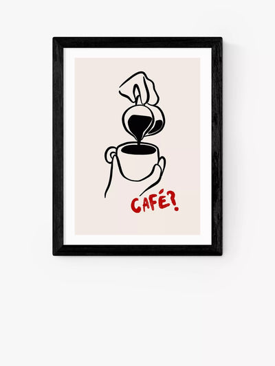 John Lewis EAST END PRINTS SimplyExtraJordanary 'Cafe' Impression encadrée - Acheter en ligne chez McGrocer