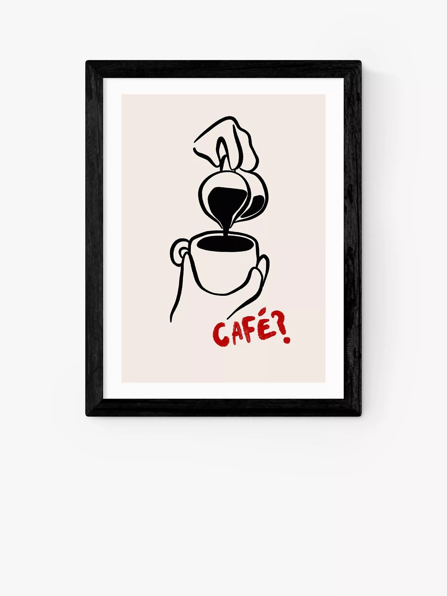 EAST END PRINTS SimplyExtraJordanary 'Cafe' Framed Print - Oak Frame 83.4 x 63.4cm