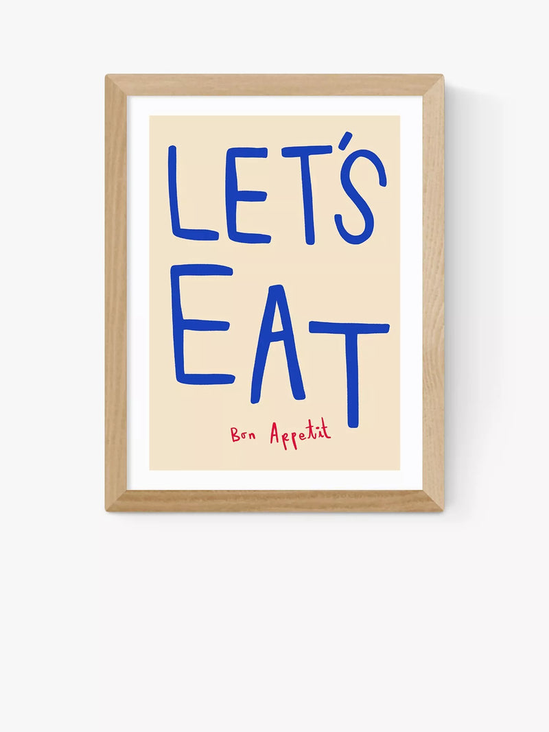 East End Prints SimplyExtraJordanary 'Let's Eat' Framed Print 30x40cm