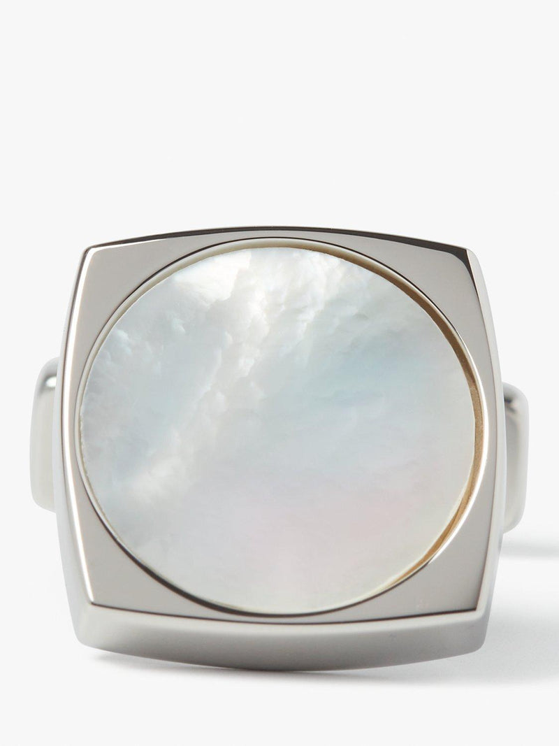 Simon Carter Largo mother of pearl cufflinks natural white, UK version