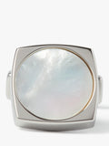 Simon Carter Largo mother of pearl cufflinks natural white, UK version