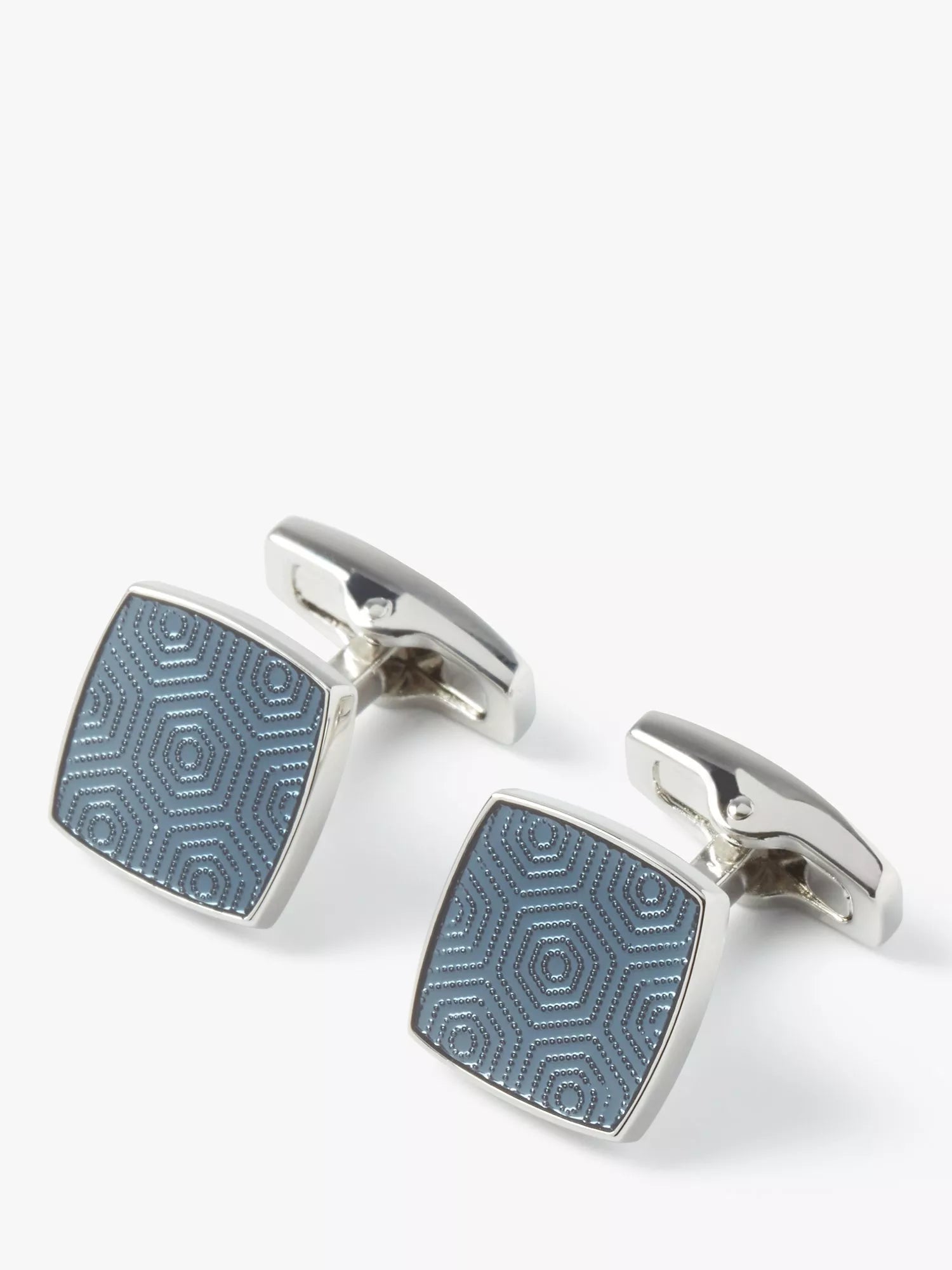 Simon Carter Adagio navy cufflinks with guilloche design, imported from the UK