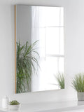 Yearn Delicacy Rectangular Wood Frame Wall Mirror 100x70cm