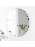 Yearn Delicacy Round Wood Frame Wall Mirror, 80cm, Black