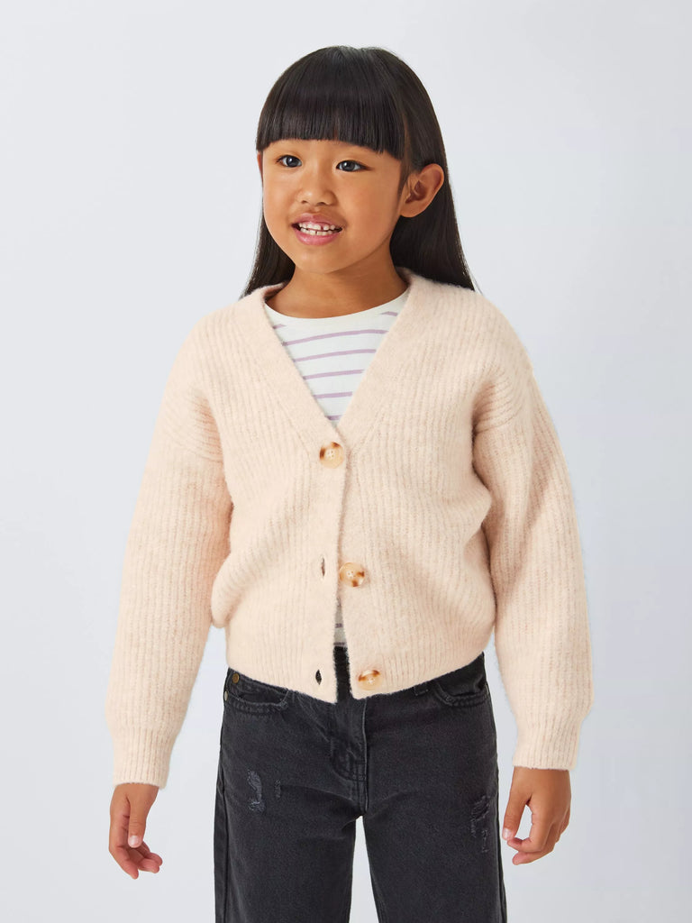 John Lewis Kids' Textured Cardigan, Cream