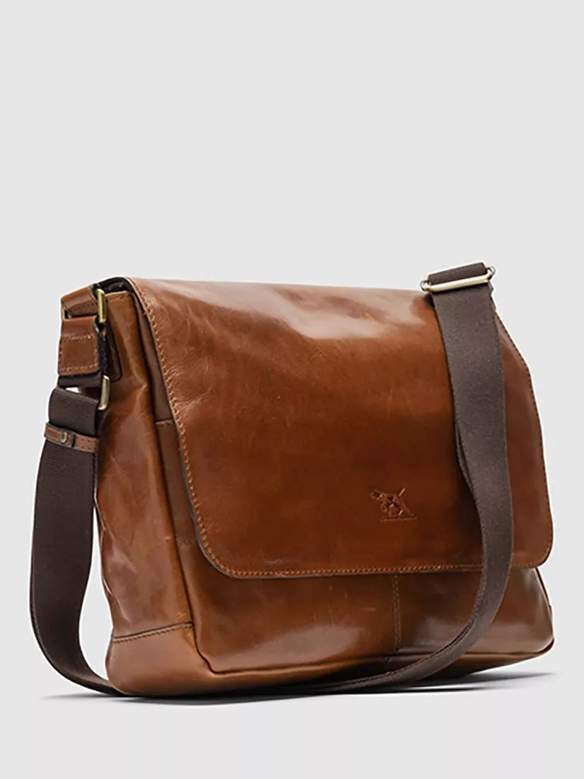 Rodd & Gunn Cambridge leather messenger bag Cognac - British product