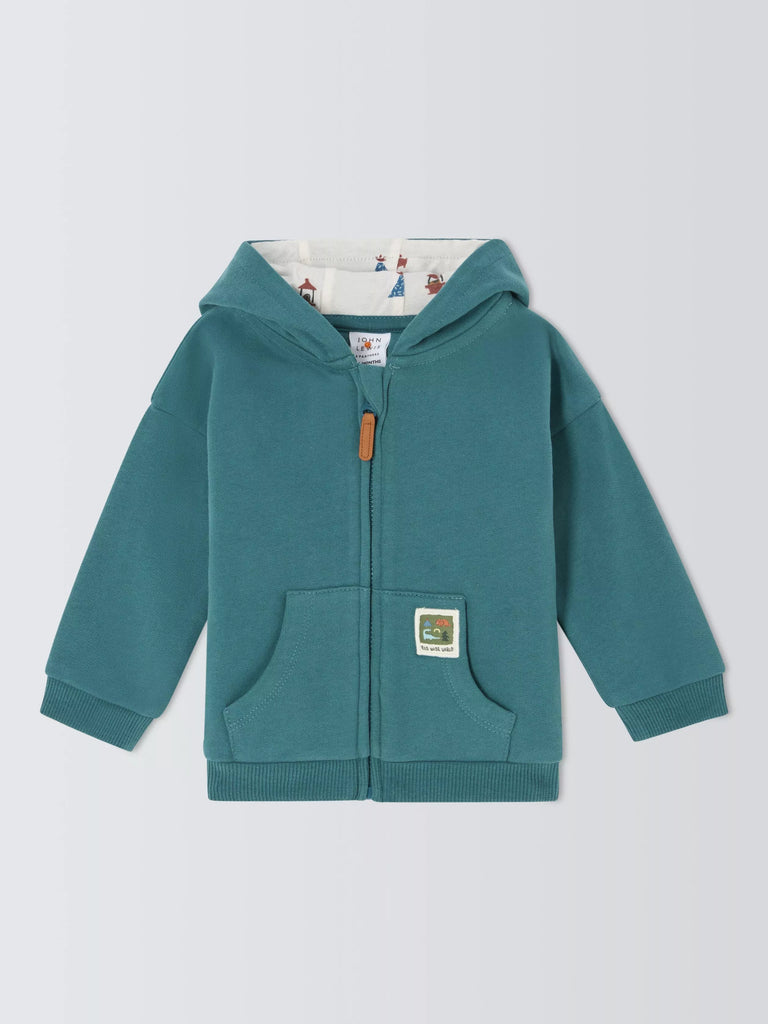 John Lewis Baby Dino Hoodie Jacket, Multi