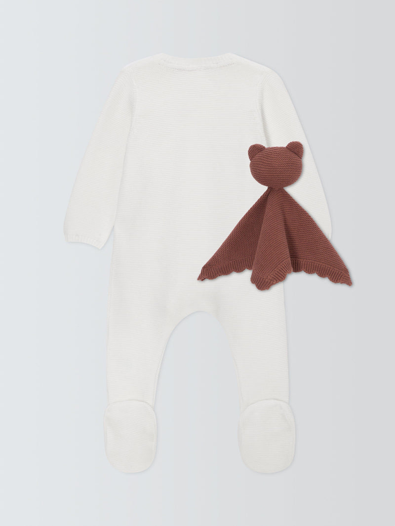 John Lewis Cotton Wrap Sleepsuit and Knitted Comforter, UK version