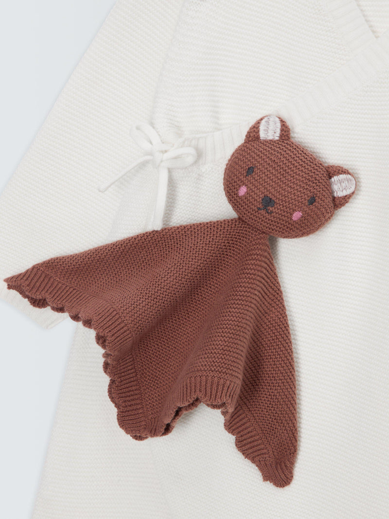 John Lewis Cotton Wrap Sleepsuit and Knitted Comforter, UK version