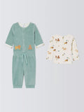 John Lewis Baby Lion T-Shirt, Velour Jacket and Trousers Set, Multi