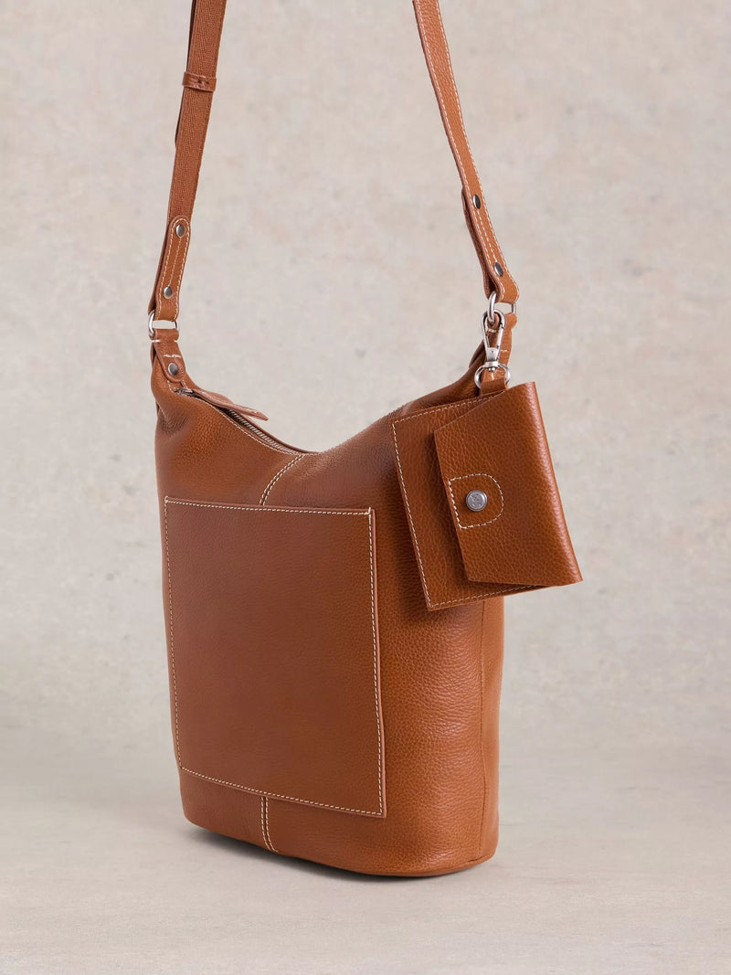 White Stuff cross body bag mid tan, imported from the UK