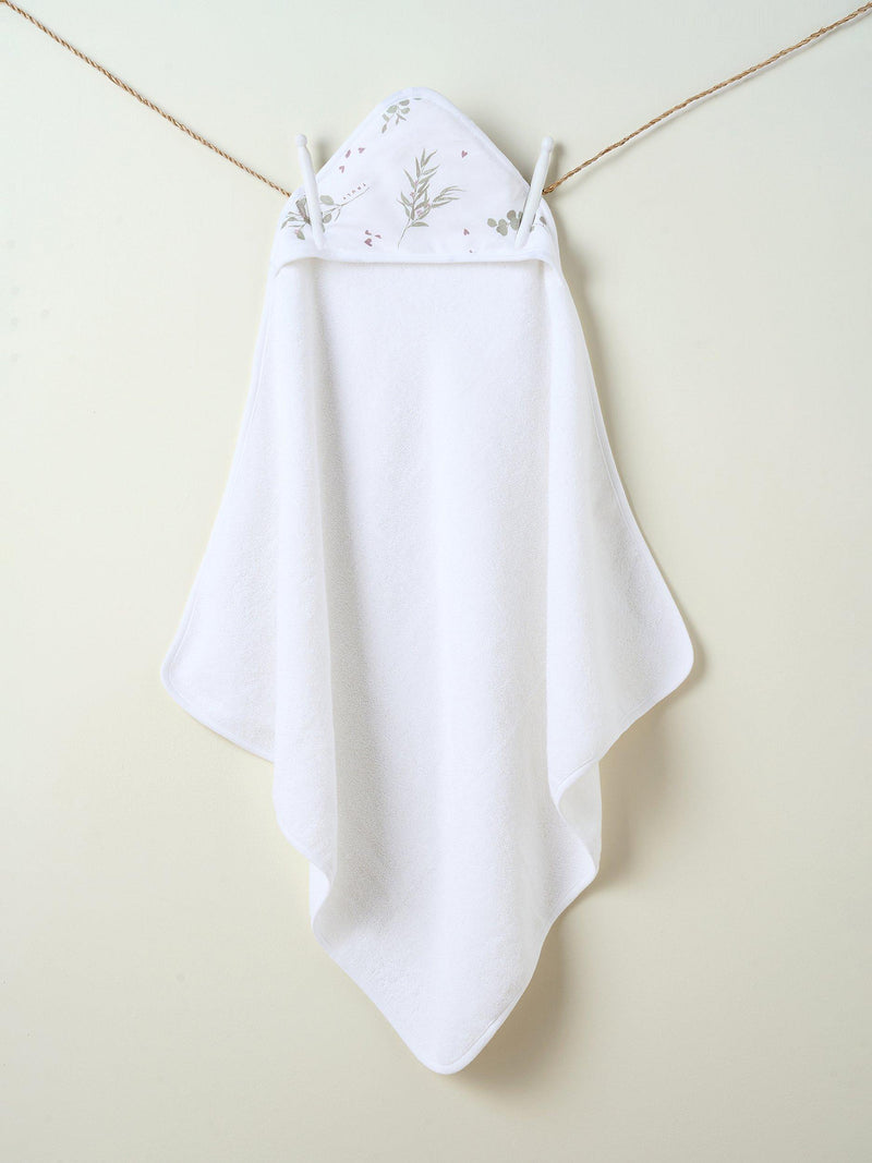 Truly eucalyptus print hooded baby towel, UK version