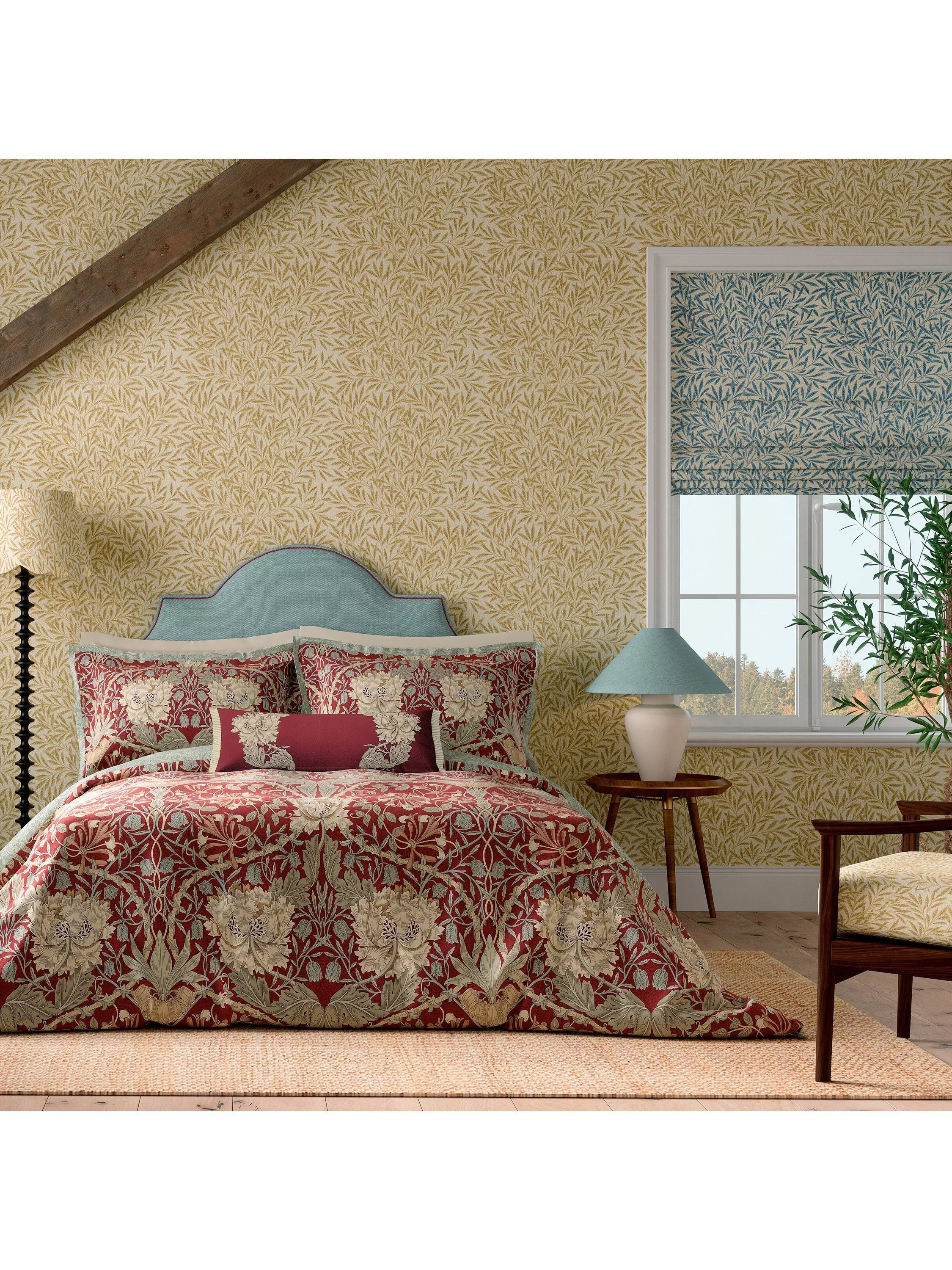 Morris & Co. Honeysuckle Tulip duvet cover set king size (British brand)