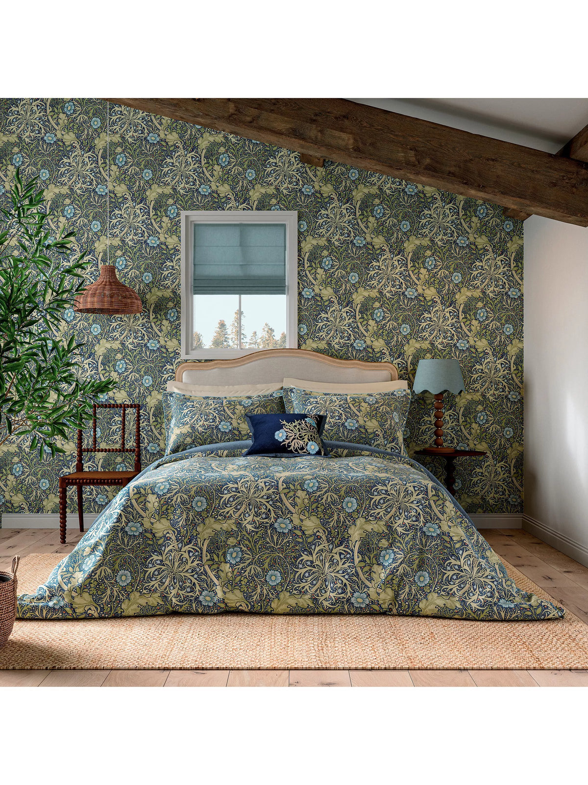 Morris & Co. seaweed cotton bedding double - British product