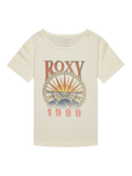 Roxy Kids' Vintage Organic Cotton Logo T-Shirt, Egret