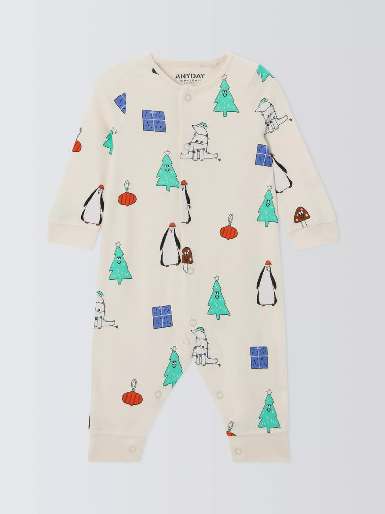 John Lewis ANYDAY Baby Christmas Sleepsuit