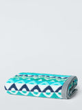 Margo Selby Buxton hand towel green geometric 100 x 50cm, imported from the UK