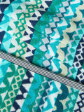 Margo Selby Buxton hand towel green geometric 100 x 50cm, imported from the UK