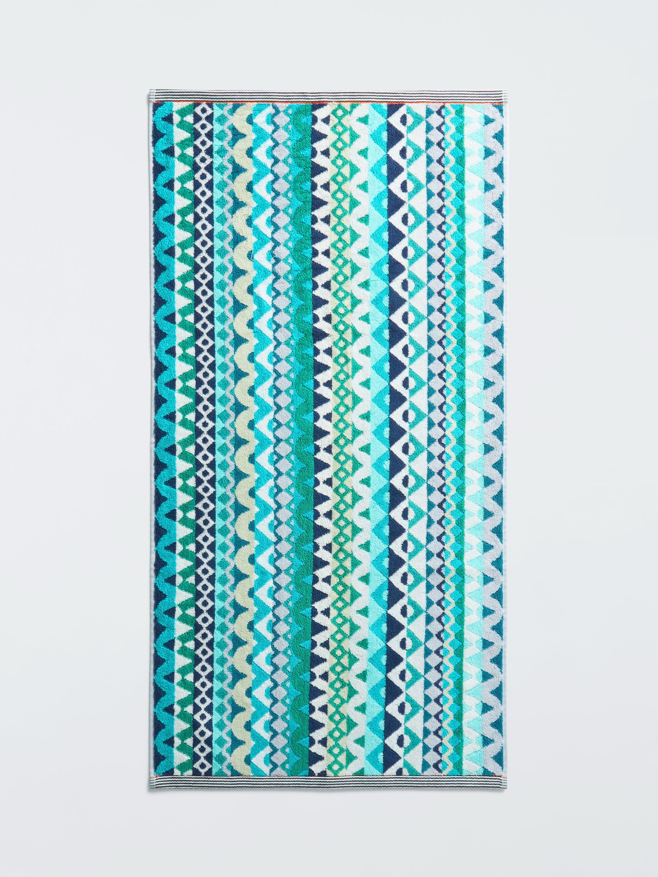 Margo Selby Buxton serviette verte géométrique 100 x 50cm, importée du Royaume-Uni