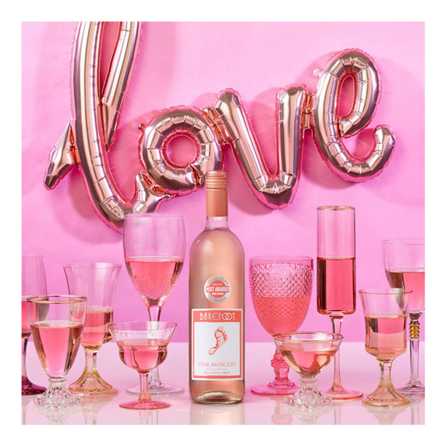 Barefoot Pink Moscato rosé wine 750ml - British product