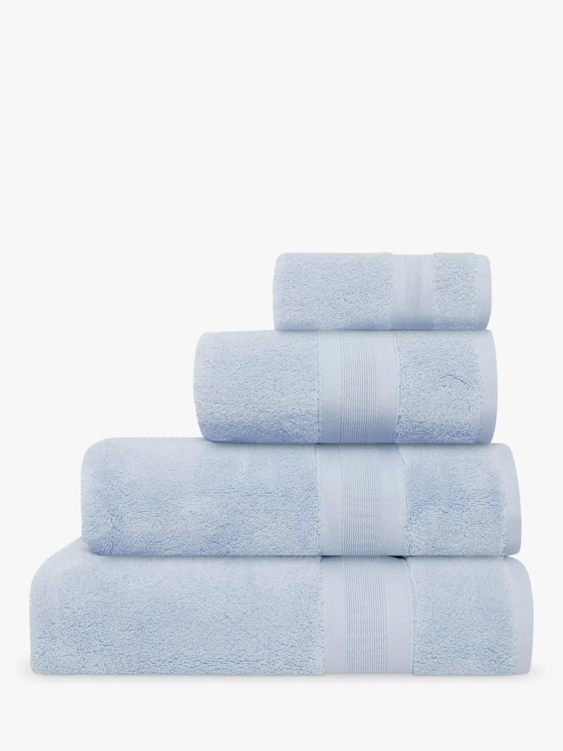 Jasper Conran London Zero Twist Cotton Fast Drying Towel, Pale Blue, Face Cloth, Pair