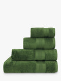 Jasper Conran London Zero Twist Cotton Fast Drying Towel, Forest Green, Face Cloth, Pair
