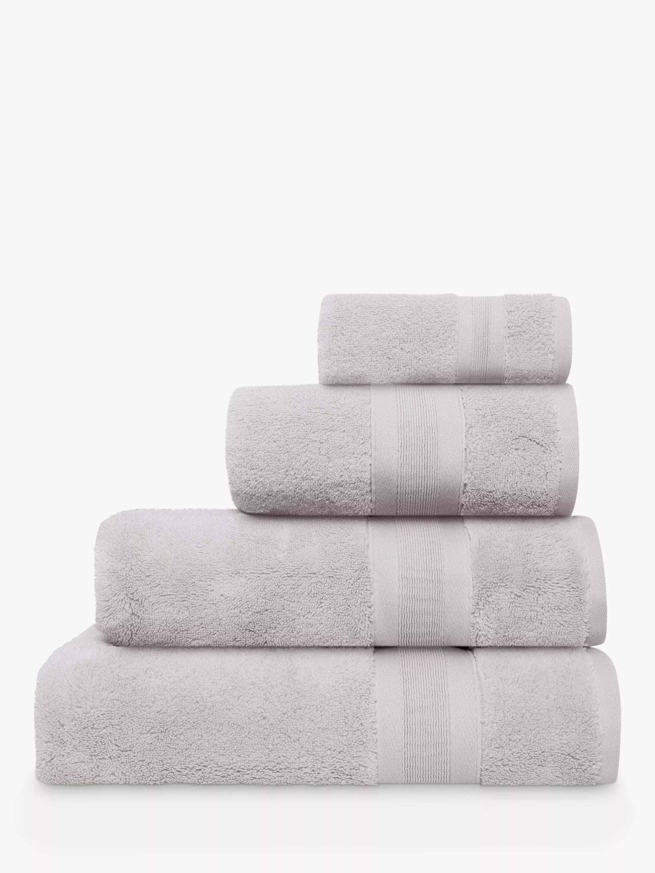 Jasper Conran London Zero Twist Cotton Fast Drying Towel, Pearl Grey, Face Cloth, Pair