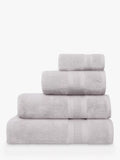 Jasper Conran London Zero Twist Cotton Fast Drying Towel, Pearl Grey, Face Cloth, Pair