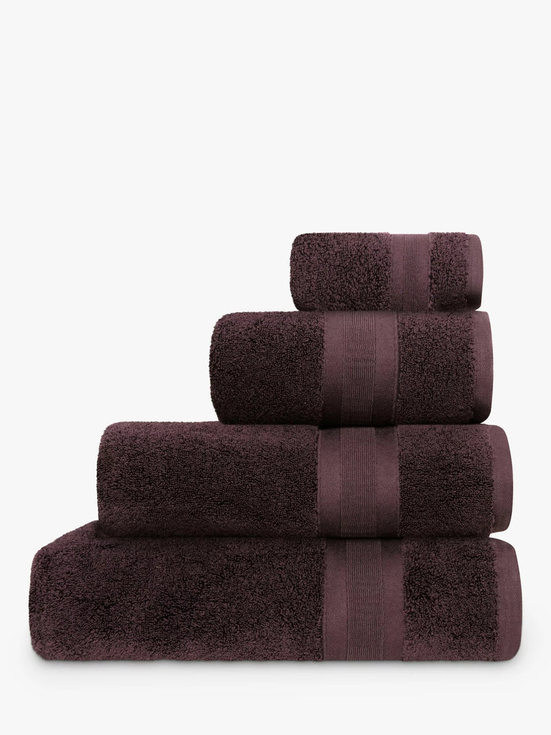 Jasper Conran London Zero Twist Cotton Fast Drying Towel, Chocolate, Face Cloth, Pair
