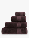 Jasper Conran London Zero Twist Cotton Fast Drying Towel, Chocolate, Face Cloth, Pair